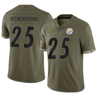 Ahkello Witherspoon Pittsburgh Steelers Men's Limited 2022 Salute To Service Nike Jersey - Olive