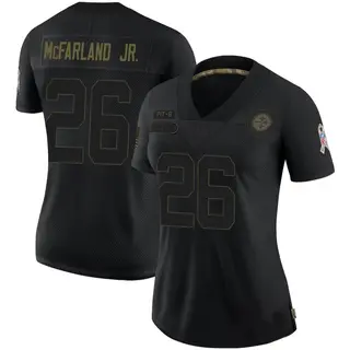 Anthony McFarland Jr. Pittsburgh Steelers Women's Limited 2020 Salute To Service Nike Jersey - Black