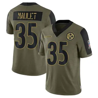 Arthur Maulet Pittsburgh Steelers Men's Limited 2021 Salute To Service Nike Jersey - Olive