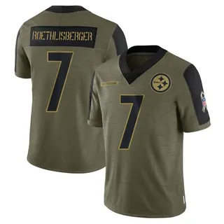 Ben Roethlisberger Pittsburgh Steelers Men's Limited 2021 Salute To Service Nike Jersey - Olive