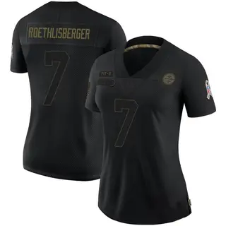 Ben Roethlisberger Pittsburgh Steelers Women's Limited 2020 Salute To Service Nike Jersey - Black