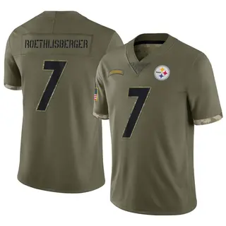 Ben Roethlisberger Pittsburgh Steelers Youth Limited 2022 Salute To Service Nike Jersey - Olive