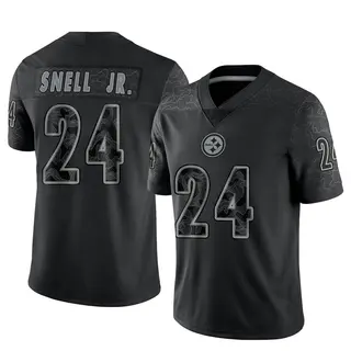 Benny Snell Jr. Pittsburgh Steelers Men's Limited Reflective Nike Jersey - Black