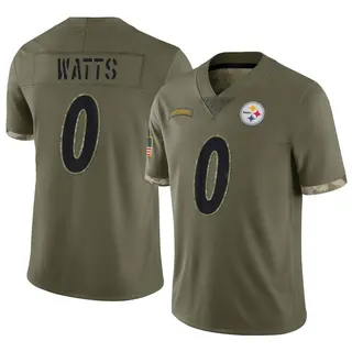 Bryce Watts Pittsburgh Steelers Men's Limited 2022 Salute To Service Nike Jersey - Olive