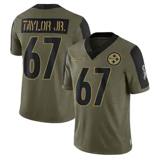 Calvin Taylor Jr. Pittsburgh Steelers Men's Limited 2021 Salute To Service Nike Jersey - Olive