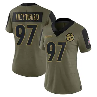 Cameron Heyward Pittsburgh Steelers Women's Limited 2021 Salute To Service Nike Jersey - Olive