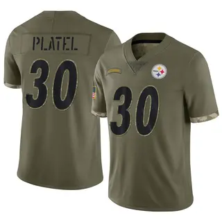 Carlins Platel Pittsburgh Steelers Men's Limited 2022 Salute To Service Nike Jersey - Olive