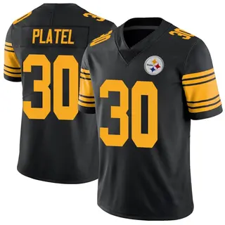 Carlins Platel Pittsburgh Steelers Men's Limited Color Rush Nike Jersey - Black