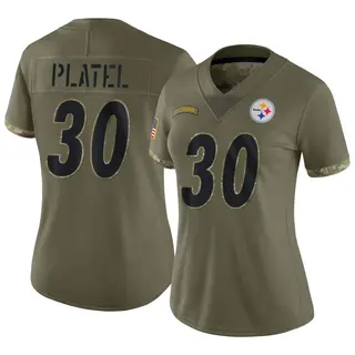 Carlins Platel Pittsburgh Steelers Women's Limited 2022 Salute To Service Nike Jersey - Olive