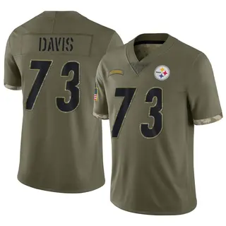 Carlos Davis Pittsburgh Steelers Men's Limited 2022 Salute To Service Nike Jersey - Olive