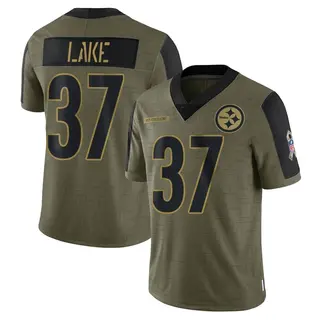 Carnell Lake Pittsburgh Steelers Men's Limited 2021 Salute To Service Nike Jersey - Olive