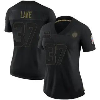 Carnell Lake Pittsburgh Steelers Women's Limited 2020 Salute To Service Nike Jersey - Black