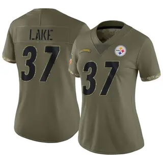 Carnell Lake Pittsburgh Steelers Women's Limited 2022 Salute To Service Nike Jersey - Olive