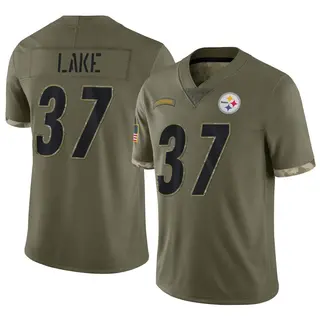 Carnell Lake Pittsburgh Steelers Youth Limited 2022 Salute To Service Nike Jersey - Olive