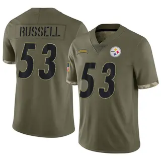 Chapelle Russell Pittsburgh Steelers Men's Limited 2022 Salute To Service Nike Jersey - Olive