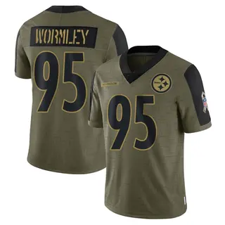 Chris Wormley Pittsburgh Steelers Youth Limited 2021 Salute To Service Nike Jersey - Olive