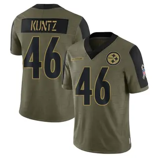 Christian Kuntz Pittsburgh Steelers Men's Limited 2021 Salute To Service Nike Jersey - Olive