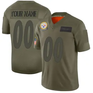 Custom Pittsburgh Steelers Men's Limited Custom 2019 Salute to Service Nike Jersey - Camo