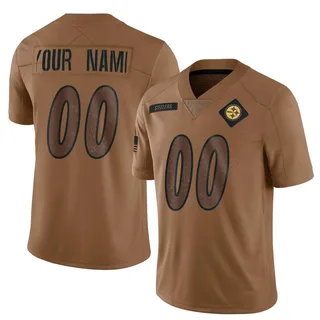 Custom Pittsburgh Steelers Men's Limited Custom 2023 Salute To Service Nike Jersey - Brown