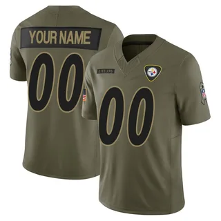 Custom Pittsburgh Steelers Men's Limited Custom 2025 Salute to Service Nike Jersey - Olive