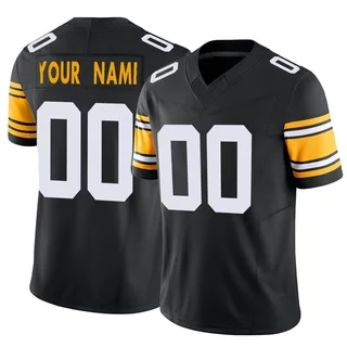 Custom Pittsburgh Steelers Men's Limited Custom Alternate Vapor F.U.S.E. Nike Jersey - Black