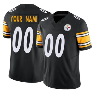 Custom Pittsburgh Steelers Men's Limited Custom Vapor F.U.S.E. Nike Jersey - Black