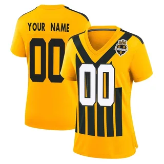 Custom Pittsburgh Steelers Women's Game Custom Alternate 1933 Throwback Nike Jersey - Gold
