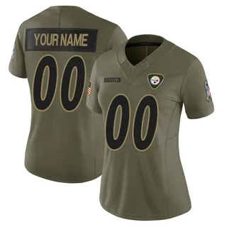 Custom Pittsburgh Steelers Women's Limited Custom 2025 Salute to Service Nike Jersey - Olive