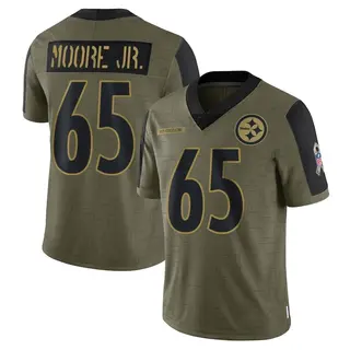 Dan Moore Jr. Pittsburgh Steelers Youth Limited 2021 Salute To Service Nike Jersey - Olive