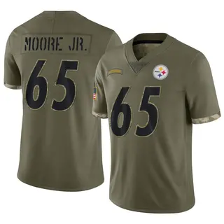 Dan Moore Jr. Pittsburgh Steelers Youth Limited 2022 Salute To Service Nike Jersey - Olive