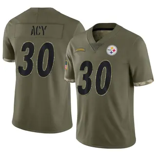 DeMarkus Acy Pittsburgh Steelers Men's Limited 2022 Salute To Service Nike Jersey - Olive