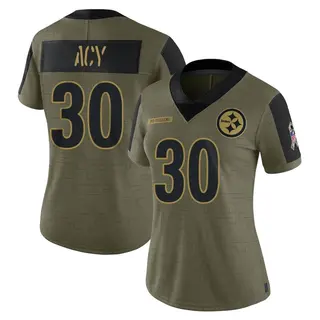 DeMarkus Acy Pittsburgh Steelers Women's Limited 2021 Salute To Service Nike Jersey - Olive