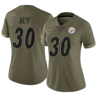 DeMarkus Acy Pittsburgh Steelers Women's Limited 2022 Salute To Service Nike Jersey - Olive