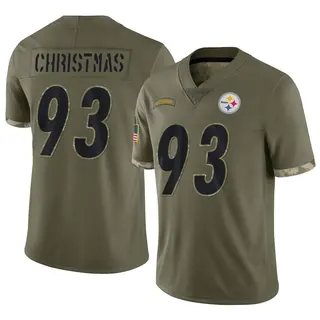Demarcus Christmas Pittsburgh Steelers Men's Limited 2022 Salute To Service Nike Jersey - Olive