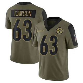 Dermontti Dawson Pittsburgh Steelers Men's Limited 2021 Salute To Service Nike Jersey - Olive