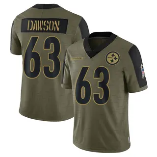Dermontti Dawson Pittsburgh Steelers Youth Limited 2021 Salute To Service Nike Jersey - Olive