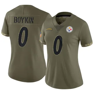 Devan Boykin Pittsburgh Steelers Women's Limited 2022 Salute To Service Nike Jersey - Olive