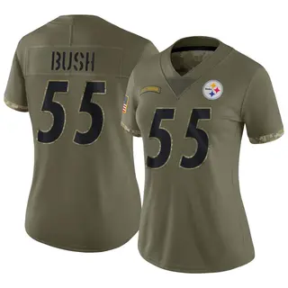 Devin Bush Pittsburgh Steelers Women's Limited 2022 Salute To Service Nike Jersey - Olive
