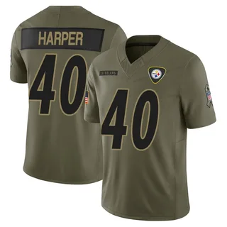 Devin Harper Pittsburgh Steelers Youth Limited 2025 Salute to Service Nike Jersey - Olive