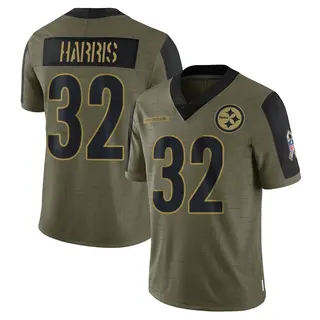 Franco Harris Pittsburgh Steelers Men's Limited 2021 Salute To Service Nike Jersey - Olive