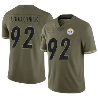 Isaiahh Loudermilk Pittsburgh Steelers Men's Limited 2022 Salute To Service Nike Jersey - Olive