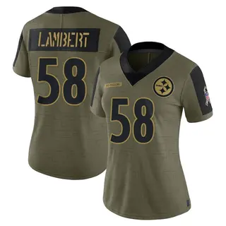 Jack Lambert Pittsburgh Steelers Women's Limited 2021 Salute To Service Nike Jersey - Olive