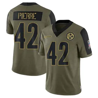 James Pierre Pittsburgh Steelers Men's Limited 2021 Salute To Service Nike Jersey - Olive