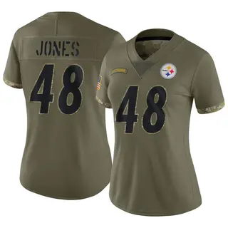 Jamir Jones Pittsburgh Steelers Women's Limited 2022 Salute To Service Nike Jersey - Olive