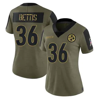Jerome Bettis Pittsburgh Steelers Women's Limited 2021 Salute To Service Nike Jersey - Olive