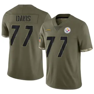 Jesse Davis Pittsburgh Steelers Men's Limited 2022 Salute To Service Nike Jersey - Olive