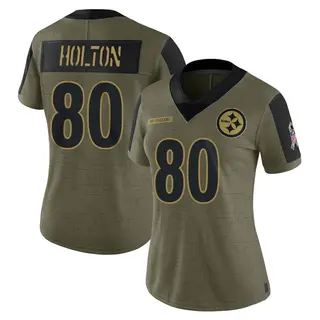 Johnny Holton Pittsburgh Steelers Women's Limited 2021 Salute To Service Nike Jersey - Olive