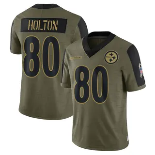 Johnny Holton Pittsburgh Steelers Youth Limited 2021 Salute To Service Nike Jersey - Olive
