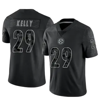 Kam Kelly Pittsburgh Steelers Men's Limited Reflective Nike Jersey - Black