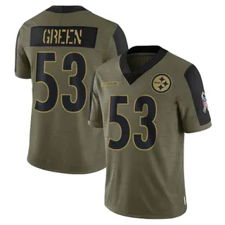 Kendrick Green Pittsburgh Steelers Men's Limited Olive 2021 Salute To Service Nike Jersey - Green